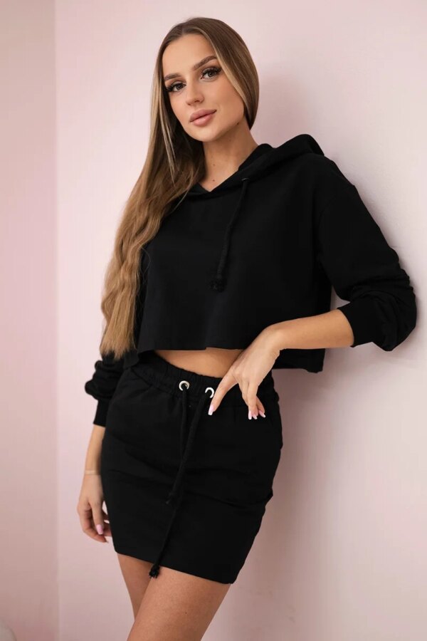 Set of sweatshirt with black skirt