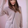 Set of sweatshirt with long side dark beige