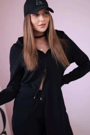 Set of sweatshirt with long side in black color