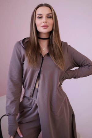 Set of sweatshirt with longer mocha side