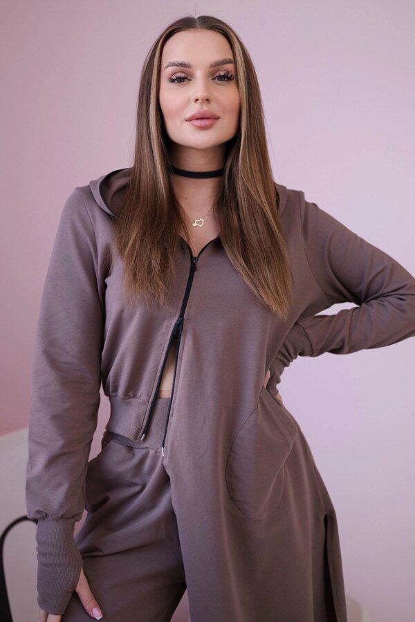 Set of sweatshirt with longer mocha side