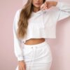 Set of sweatshirt with skirt white