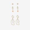 Set of three pairs of earrings in gold color Pieces Locca - Women's