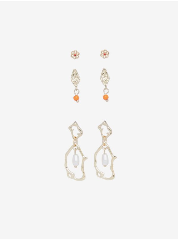 Set of three pairs of earrings in gold color Pieces Locca - Women's