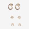 Set of three pairs of women's earrings in gold color Pieces Lylla - Women's