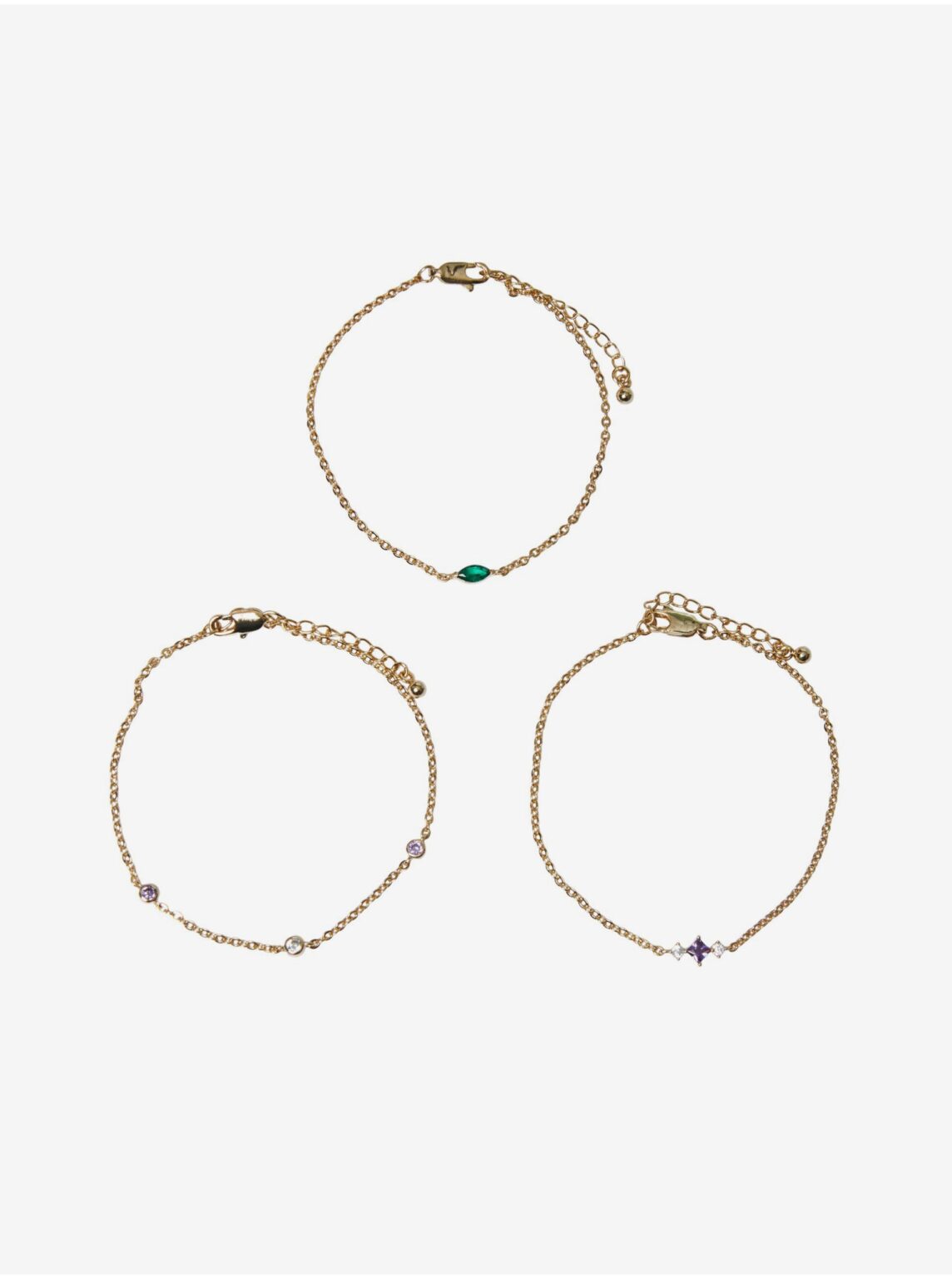Set of three women's bracelets in gold color Pieces Birthe - Women's