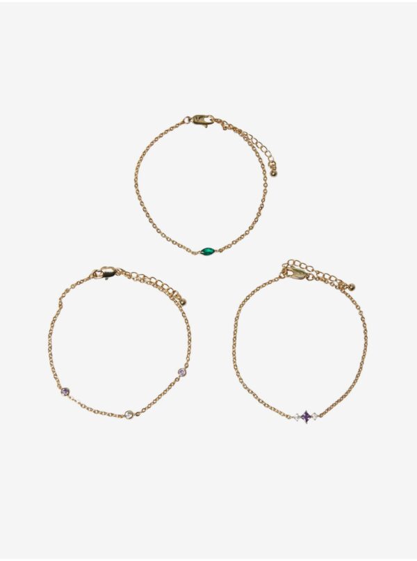 Set of three women's bracelets in gold color Pieces Birthe - Women's