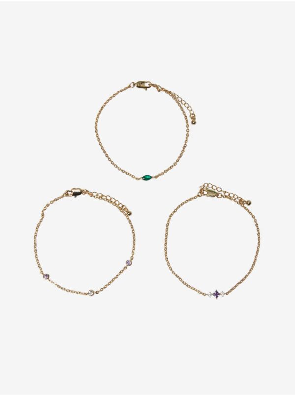 Set of three women's bracelets in gold color Pieces Birthe - Women's Set of three women's bracelets in gold color Pieces Birthe - Women's