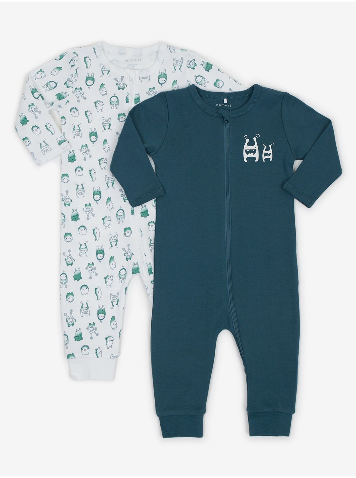 Set of two children's bodysuits in kerosene and white name it Monst - Girls