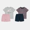 Set of two girls' pajamas in blue and pink name it Stars - unisex