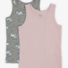Set of two girly tank tops in gray and pink color name it Unicorn - Girls