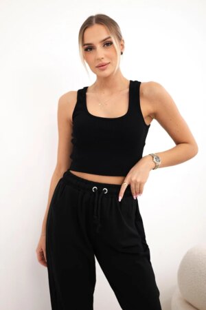 Set top+pants black