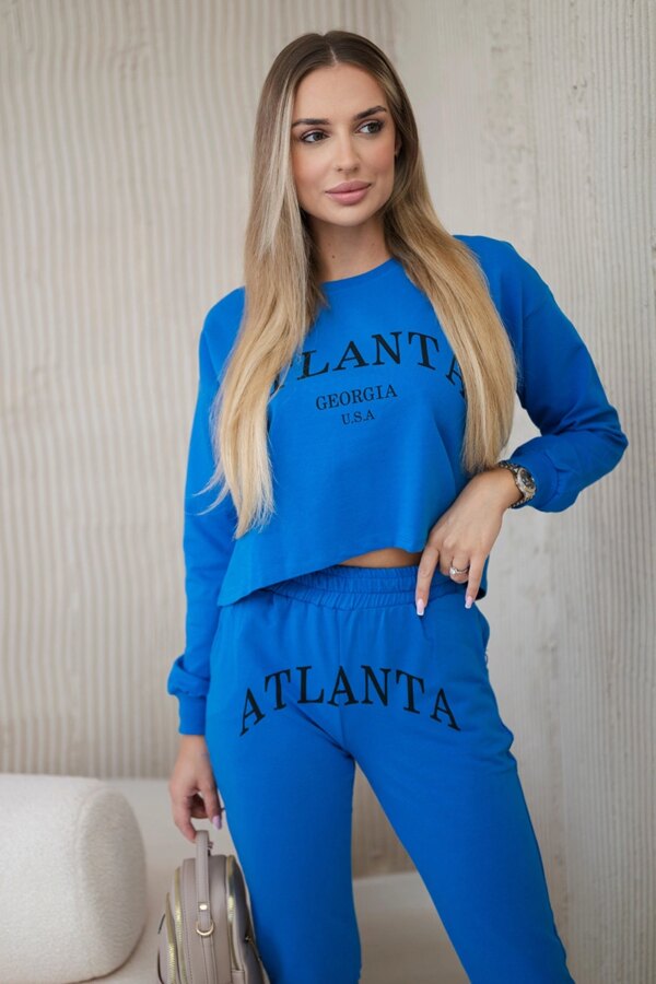 Set with Atlanta purple blue print