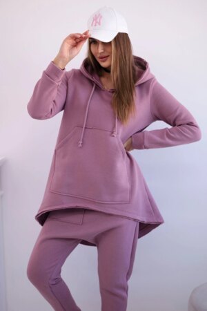 Set with Baggy trousers dark pink