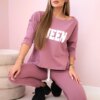 Set with Queen print dark pink