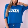 Set with Queen print in blue-purple color