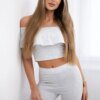 Set with a light gray ruffle