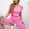 Set with a light pink ruffle