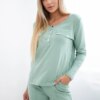 Set with a neckline with press studs dark mint