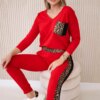 Set with a red panther motif
