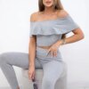 Set with a ruffle in gray color