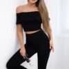Set with black ruffle