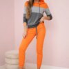 Set with colored stripes orange+gray
