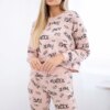 Set with dark powder pink inscriptions