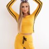 Set with double stripe mustard+black