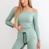 Set with double stripe of dark mint