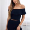 Set with frills navy blue