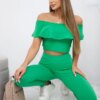 Set with green ruffle