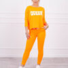 Set with orange neon Queen print