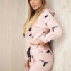 Set with printed guns dark powder pink