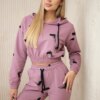 Set with printed pistols in dark pink color