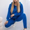 Set with purple blue print