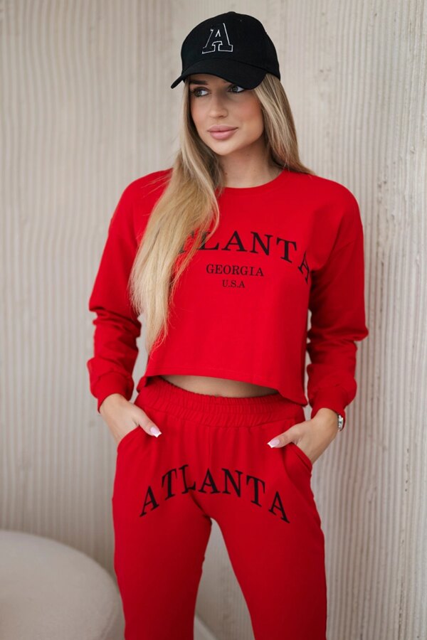 Set with red Atlanta print