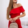 Set with red ruffle