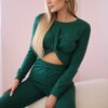 Set with ruffles on a green blouse