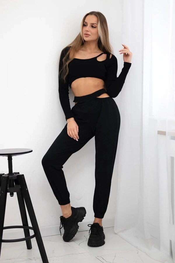 Set with top blouse black