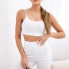 Set with white high-waisted trousers