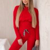 Set with wide cuffs in red color