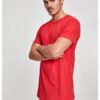 Shaped long T-shirt fiery red