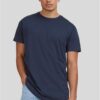 Shaped long T-shirt in a navy design