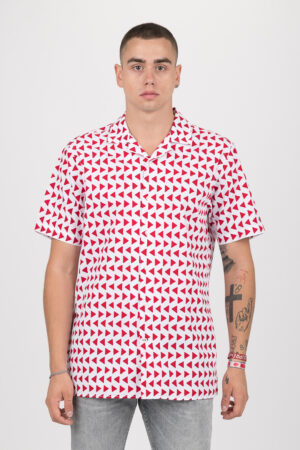 Shirt - TOMMY HILFIGER BOLD GEO PRINT SHIRT S/S white-red