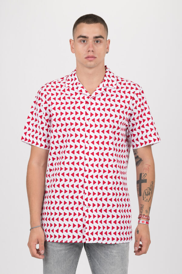 Shirt - TOMMY HILFIGER BOLD GEO PRINT SHIRT S/S white-red