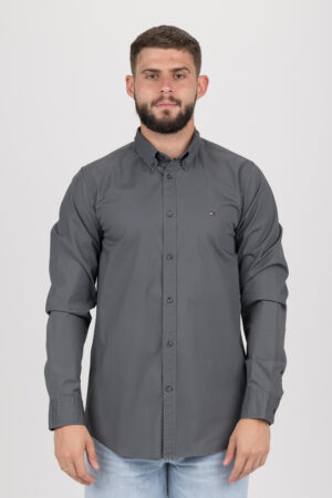 Shirt - TOMMY HILFIGER SLIM STRETCH POPLIN SHIRT grey