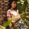 Shirt blouse with a floral print