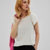 Shirt blouse with puffs - ecru