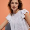 Shirt blouse with ruffles